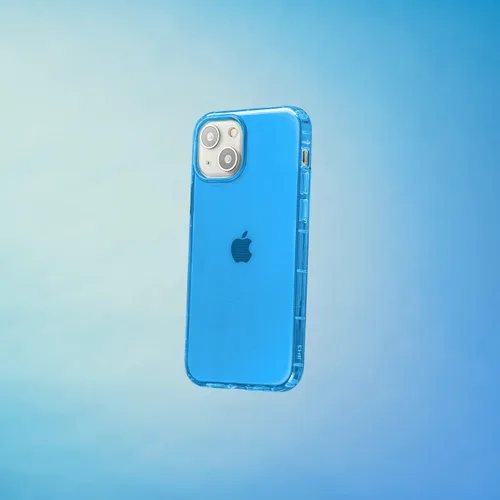 Vista 2 de SteepLab Neon Highlighter - Funda para iPhone 13, funda Grippy Jelly con bolsillos protectores de aire (azul celeste)