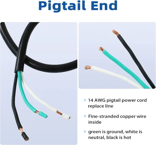 Vista 4 de EP - Paquete de 2 cables de 12 pies 14/3C SJTW para aparatos y herramientas Negro