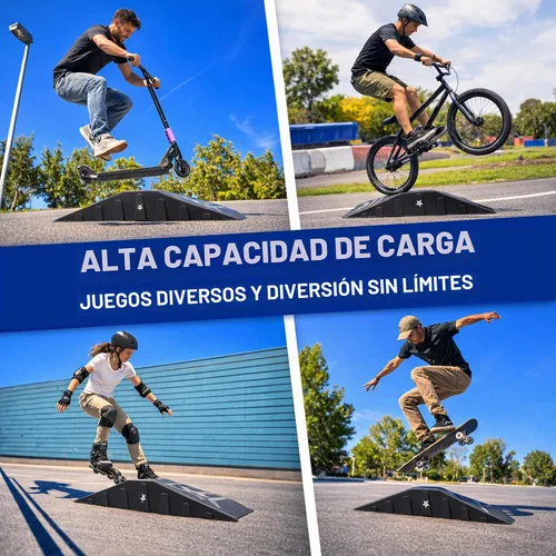Vista 7 de Yes4All Single-Piece Skateboard Ramp, Bike Ramp, Skate Ramp - Design for Beginners, More Durable, Safe, Capacity 220Lbs