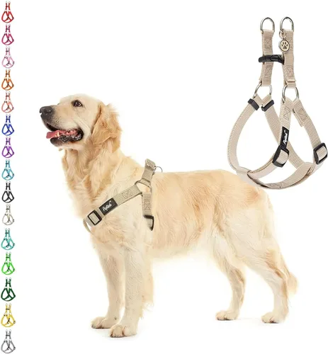 Vista 43 de Pupteck - Arnés para perros sin jalar, suave, ajustable, de nailon, talla básica, chaleco para cachorro, para caminar al aire libre con etiqueta