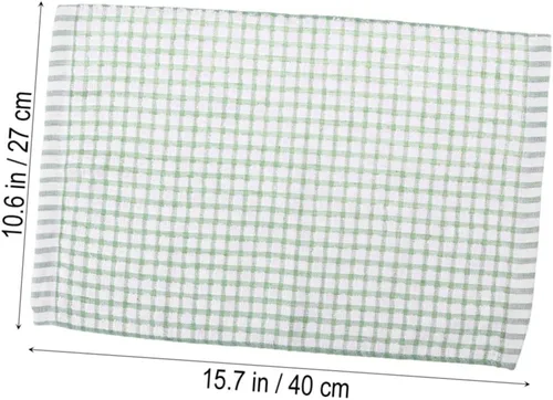 Vista 4 de Toallas de cocina de algodón para platos de trapo, toalla de cocina absorbente de tela de té, color verde