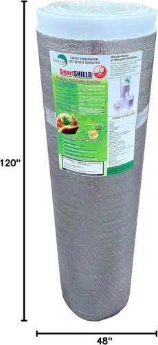 Vista 6 de SmartSHIELD - Rollo de aislamiento reflectante de 20 mm, 48" x 10 pies, barrera radiante con núcleo de espuma, panel de aislamiento térmico