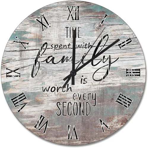 Vista 25 de Time Spent with Family is Worth Every Second - Reloj de pared de grano de madera de playa degradado de 10 pulgadas, funciona con pilas, reloj