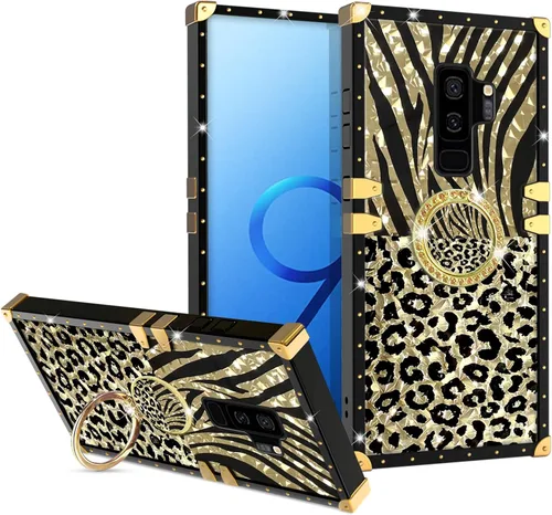 Vista 16 de Funda para Samsung Galaxy S8 Plus con soporte de anillo, patrón de moda, parte trasera de policarbonato duro y TPU suave, cubierta de protección a