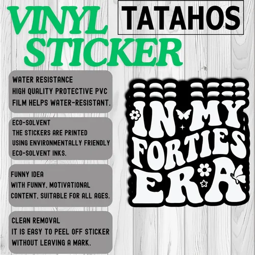 Vista 3 de (3Pcs) in My Forties Era Sticker – Waterproof Vinyl Retro Aesthetic Decal for Laptop, Journal, Water Bottle, Mirror – Motivational Gifts for Women