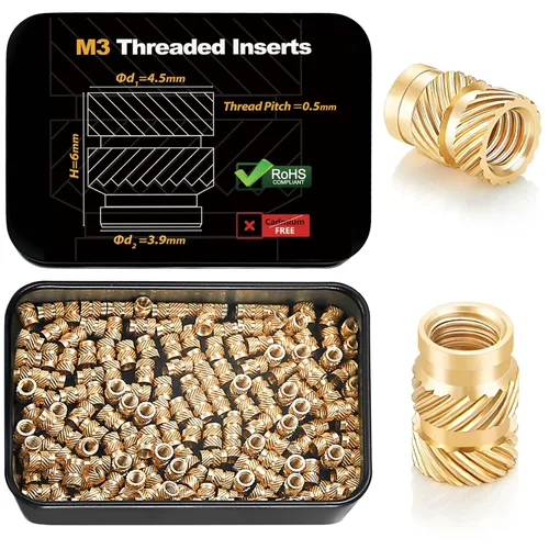 Vista 10 de 300 piezas de inserciones roscadas M2 M2.5 para plástico con puntas de ajuste térmico, kit de inserciones de ajuste térmico M2 y M2.5, inserciones