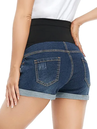 Vista 5 de POSHGLAM Womens Maternity Shorts Over Belly Workout Running Casual Summer Pregnancy Shorts