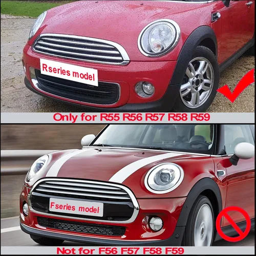 Vista 5 de Cromo conductor lado izquierdo faro Trim anillo biselCompatible con Mini Cooper 2007-2014 R56 R56 R57 R58 R59