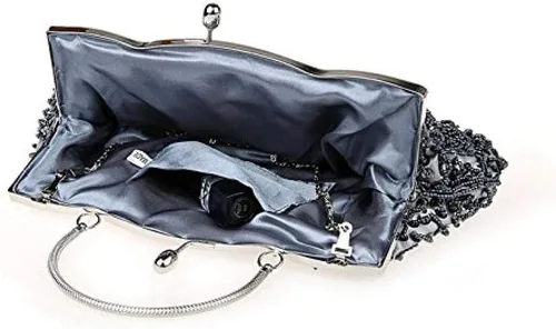 Vista 2 de Gets Noble - Bolso de noche con lentejuelas y cuentas para mujer