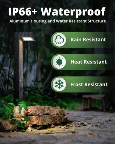 Vista 3 de GKOLED Paquete de 4 Luces de Paisaje de Bajo Voltaje, Luces de Sendero, 3W 9-15V CA/CC Cableadas para Exteriores Luces LED de Sendero de Paisaje