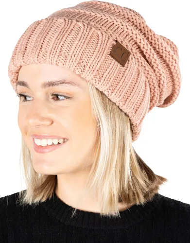 Vista 327 de Funky Junque Gorro de moda de punto trenzado de talla extragrande, grueso, abrigado, suave y holgado