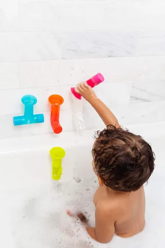 Vista 4 de Boon Tubes - Piezas de construcción de juguete para baño