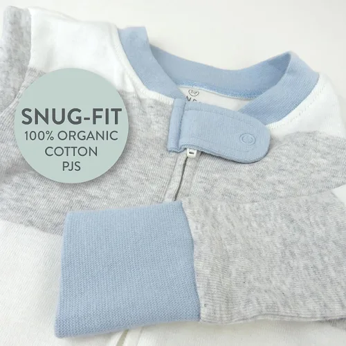 Vista 2 de HonestBaby Pijama de una pieza con pies antideslizantes para bebé, con cremallera frontal, 100% algodón orgánico