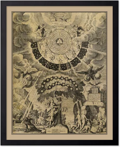 Vista 40 de Monem Art - Póster vintage del árbol alquímico de la vida, impresión retro, arte celestial, arte de mitología, regalo para hombres y mujeres