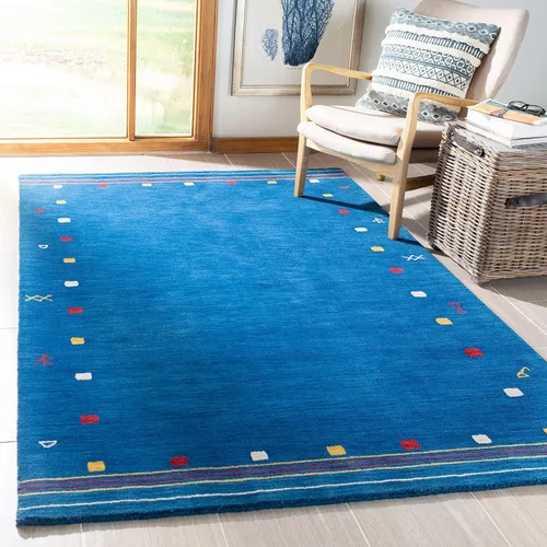 Vista 9 de SAFAVIEH Himalaya Collection - Alfombra de pasillo, 2.3 x 6 pies, azul, hecha a mano, de lana tribal bohemia, ideal para zonas de alto tráfico