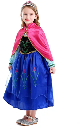Vista 5 de Luzlen Princess Costume for Toddler Girls Halloween Christmas Dress Party with Accessories Blue