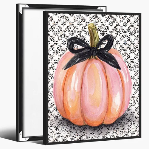 Vista 18 de Bonito arte de pared de gato negro de Halloween, divertido póster de lienzo de luna llena con ojos amarillos y cita de Feliz Halloween