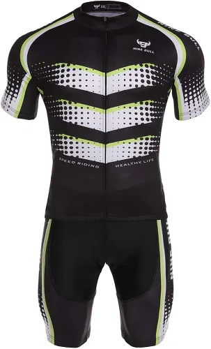Vista 2 de Conjunto de camiseta de ciclismo para hombre camiseta reflectante de secado rápido y pantalones cortos de ciclismo acolchados 3D M
