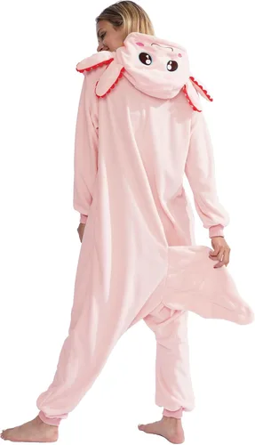Vista 6 de Adult Cartoon Mushroom Onesie Costume Animal Cosplay Christmas Pajamas for Women and Men