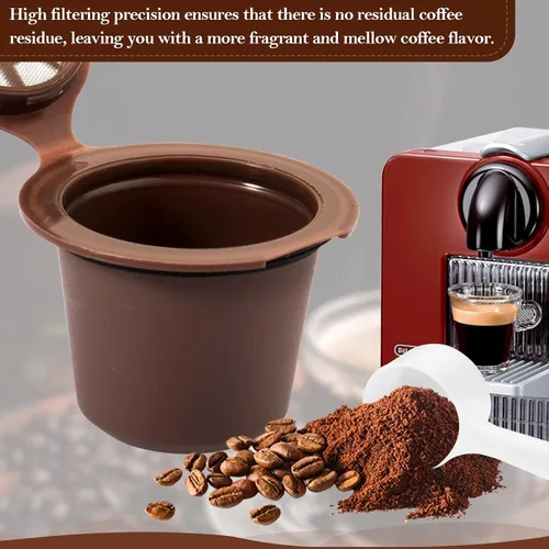 Vista 5 de Cápsulas de café reutilizables recargables para tazas Nespresso OriginalLine Rugam Food Grade Coffee Pods Refillable Espresso Capsules Filter Cup