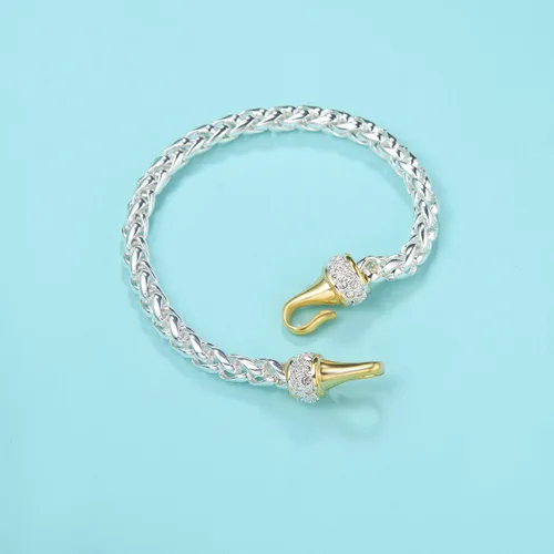 Vista 3 de UNY Pulseras inspiradas en el diseñador de moda antiguas antiguas para mujer, regalos de amor únicos de Navidad, Metal Diamante de imitación