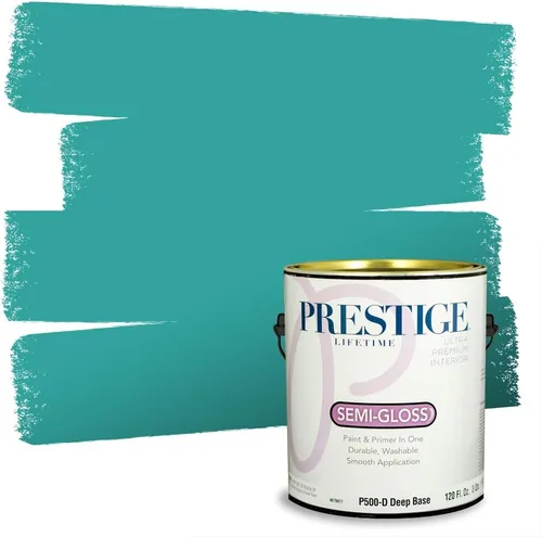 Vista 45 de PRESTIGE Pintura interior e imprimación en uno, salpicaduras acuosas, cáscara de huevo, 1 galón