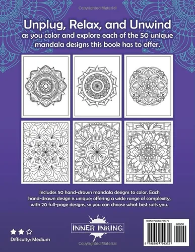 Vista 2 de Mandalas For Meditative Coloring A Mindfulness Coloring Book For Inner Peace