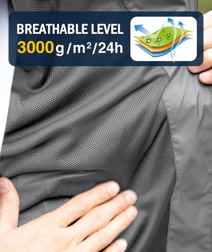 Vista 19 de SWISSWELL Chaqueta impermeable para hombre, rompevientos, ligera con capucha para uso diario casual
