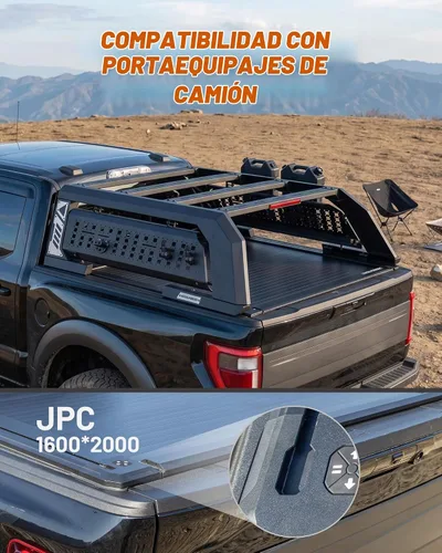 Vista 9 de WOLFBOX Cubierta Power Tonneau para Chevy Silverado y GMC Sierra 1500 2019 Se adapta a cama de 5.10 pies, aplicación y control remoto, se bloquea