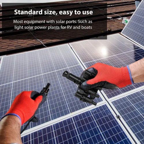 Vista 7 de Conectores de panel solar en T, conectores de rama para paneles solares, IP67 impermeable 4 a 1 conectores para 1 par/M/FFFF y F/MMMM