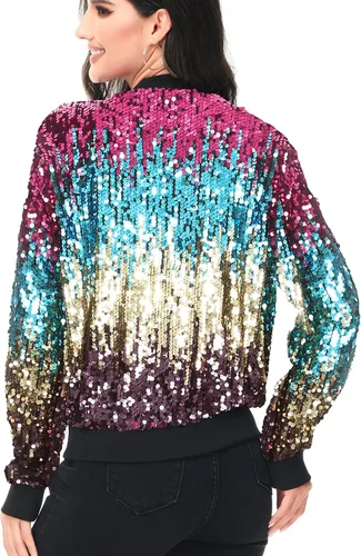 Vista 3 de Anna-Kaci - Chaqueta de manga larga con cremallera frontal y puños acanalados para mujer (personalizable)
