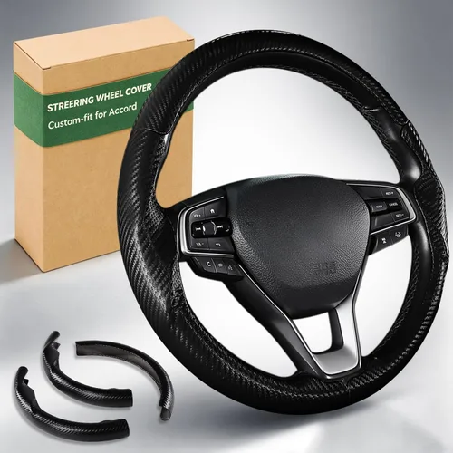 Vista 17 de Aimato Funda de volante personalizada para Honda Accord 2013-2017/Pilot 2016-2018/Crosstour 2013-2015, delgada, antideslizante, resistente a
