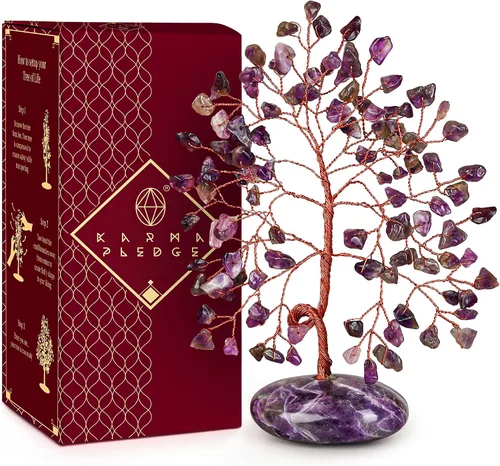 Vista 13 de Árbol de la vida de cristal para decoración del hogar y la oficina, regalos para mujeres, piedras curativas de amazonita de chakra, árbol bonsái