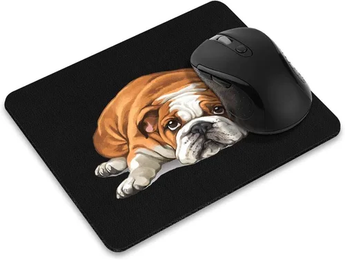 Vista 6 de WIRESTER Alfombrilla de mouse rectangular antideslizante, tapete de mouse rectangular para perro American Pit Bull Terrier acostado y mirando hacia