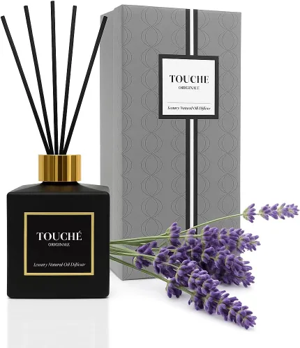 Vista 12 de Touche - Difusor de caña natural de lujo. Fragancia perfumada para el hogar de larga duración. Aceite esencial natural sin alcohol. Botella de Higo