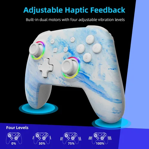 Vista 4 de NexiGo Controlador inalámbrico (sin zona muerta) para SwitchSwitch LiteOLED, controladores Bluetooth para Nintendo Switch con vibración, movimiento