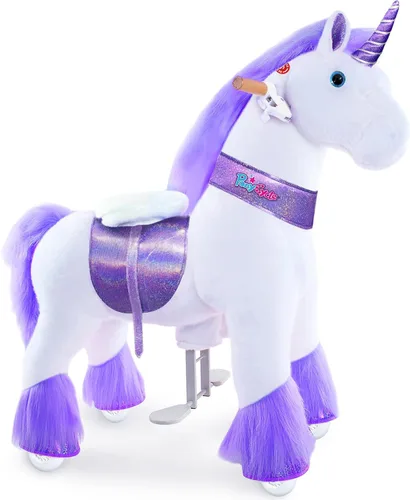 Vista 18 de PonyCycle Caballo de paseo para niños pequeños de 3 a 4 años con freno, sin batería (30 pulgadas de altura/tamaño 3 modelo clásico U) poni mecánico