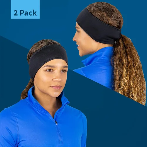 Vista 25 de TrailHeads - Diadema para mujer, diseño de cola de caballo, con banda para la oreja que absorbe la humedad, ideal para correr