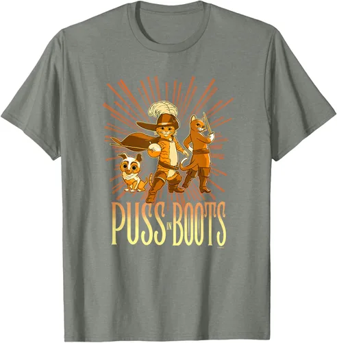 Vista 69 de DreamWorks Puss in Boots: The Last Wish Cat Trio Poster - Camiseta pequeña Negro