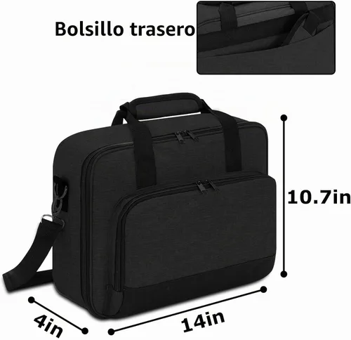 Vista 5 de Estuche de transporte para proyector, bolsa para proyector con bolsillos de almacenamiento para accesorios