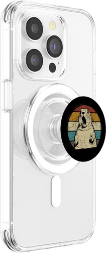 Vista 3 de Perro de la pradera vintage para amantes de los perros de la pradera 60s 70s retro PopSockets MagSafe PopGrip para iPhone