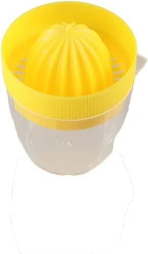 Vista 4 de Exprimidor manual, exprimidor de mano de cítricos, limón, naranja, portátil, de plástico, 4.2 fl oz, mini exprimidor de limón, contenedor de jugo