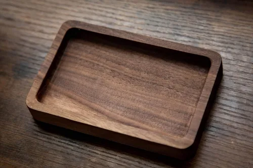 Vista 6 de MUUJEE Plato de madera para anillos – Ideas de regalo de boda de 5 años, bandeja para monedas o accesorios, regalo del día del padre para papá