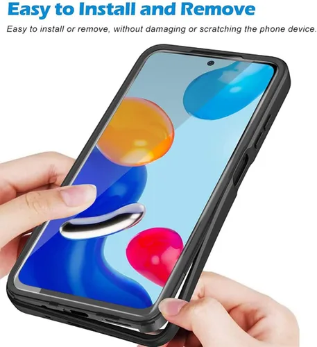 Vista 4 de CCSamll - Funda transparente para Xiaomi Redmi Note 11 Pro/11 Pro + con protector de pantalla integrado, delgada, de cuerpo completo, resistente
