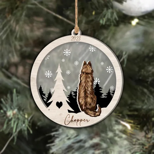 Vista 119 de Nazenti Adorno de Navidad conmemorativo personalizado, regalo personalizado de recuerdo de perro, condolencias por pérdida de mascotas, sabueso