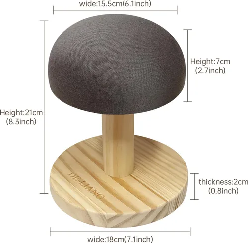 Vista 2 de Bra - Tabla de planchar de madera, mini taburete de almohada de manga acolchada de hierro con base redonda para mesa pequeña, almohadilla