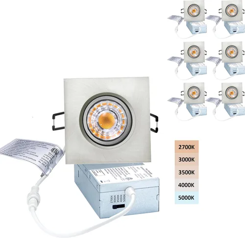 Vista 9 de POPANU Paquete de 6 luces empotrables LED cardán de 3 pulgadas, downlight Negro