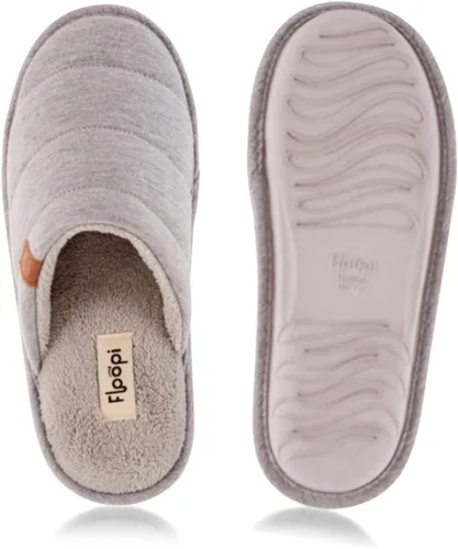 Vista 4 de Floopi Pantuflas de casa para mujer, forro superior de jersey suave, pantuflas de espalda cerrada, plantilla de memoria cómoda de múltiples capas