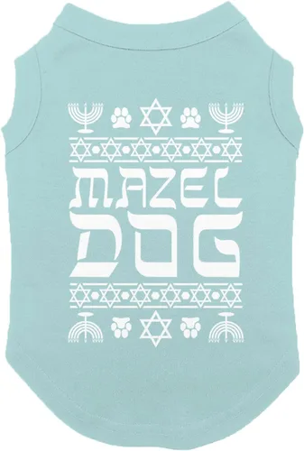 Vista 8 de Mazel Dog – Hanukkah Pascua Seder Judío vacaciones perro camisa (negro, X-Small)