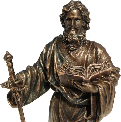 Vista 3 de US Figura de color bronce de San Pablo, el apóstol de los gentiles de 7.88 pulgadas